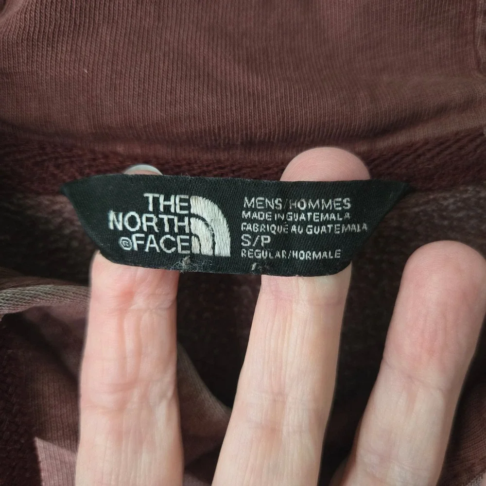 The North‎ Face Mens Small Maroon Heather Pullover Hoodie Half Dome Logo Brown